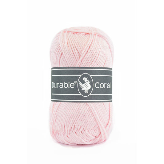 DURABLE Coral breigaren in 203 light pink - zacht en glanzend katoen voor breien en haken