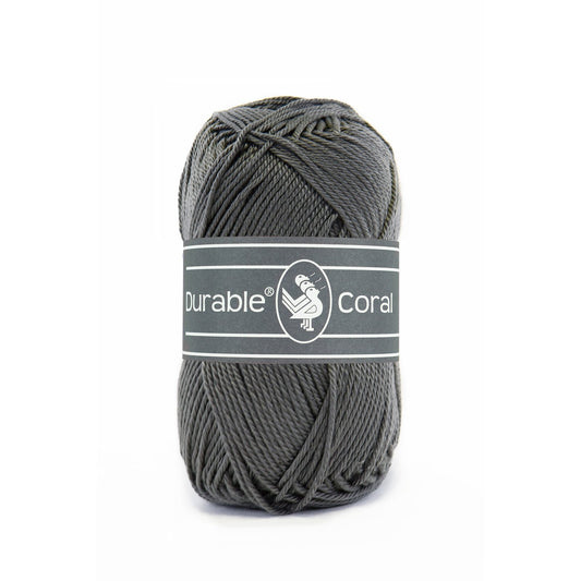 DURABLE Coral breigaren in 2236 charcoal - zacht en glanzend katoen