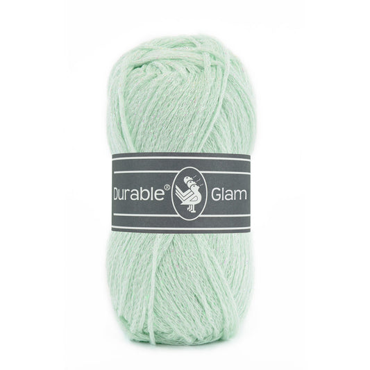 DURABLE Glam haakgaren in Mint - glimmend katoen-polyester mengsel