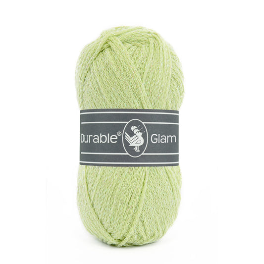 DURABLE Glam haakgaren in Light green - glimmend katoen-polyester mengsel
