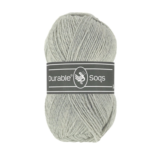 DURABLE Soqs in White Grey - Duurzaam en comfortabel brei- en haakgaren