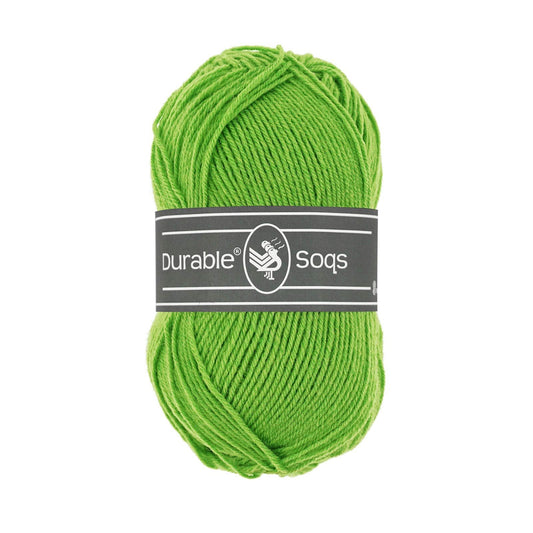 DURABLE Soqs in Parrot green - Sterke 4-ply sokkenwol met 75% wol