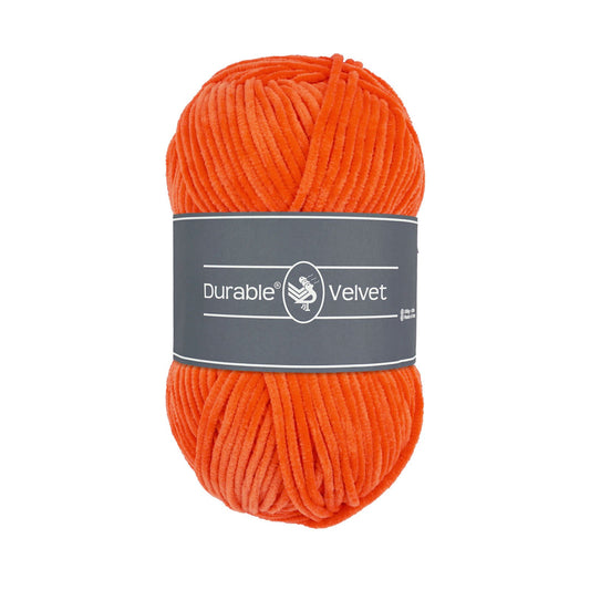 Durable Velvet haakgaren in Orange - levendige kleur voor interieur en kleding