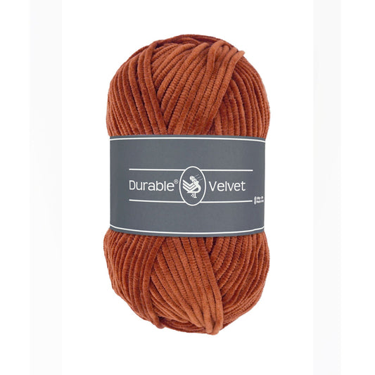 Durable Velvet breigaren in Brick - warme kleur voor brei- en haakprojecten
