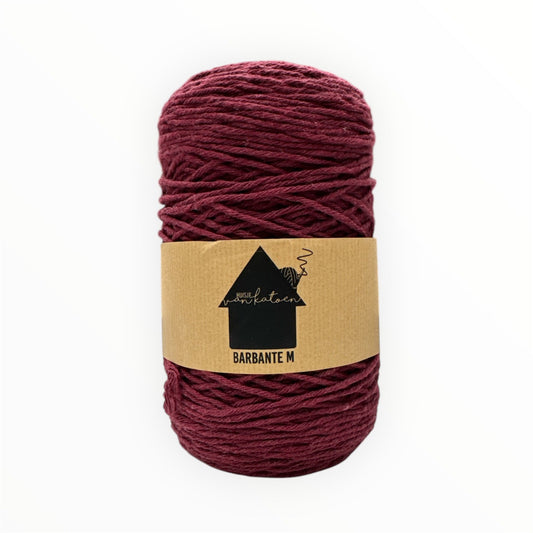 Huisje van Katoen Barbante M in Cranberry - 100% gerecycled katoengaren