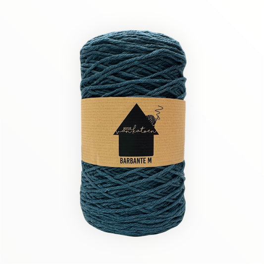 Huisje van Katoen Barbante M in Petrol - 100% gerecycled katoengaren