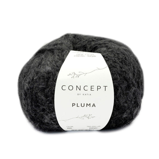 Katia Concept Pluma in 95 antraciet - veelzijdig garen voor diverse ontwerpen