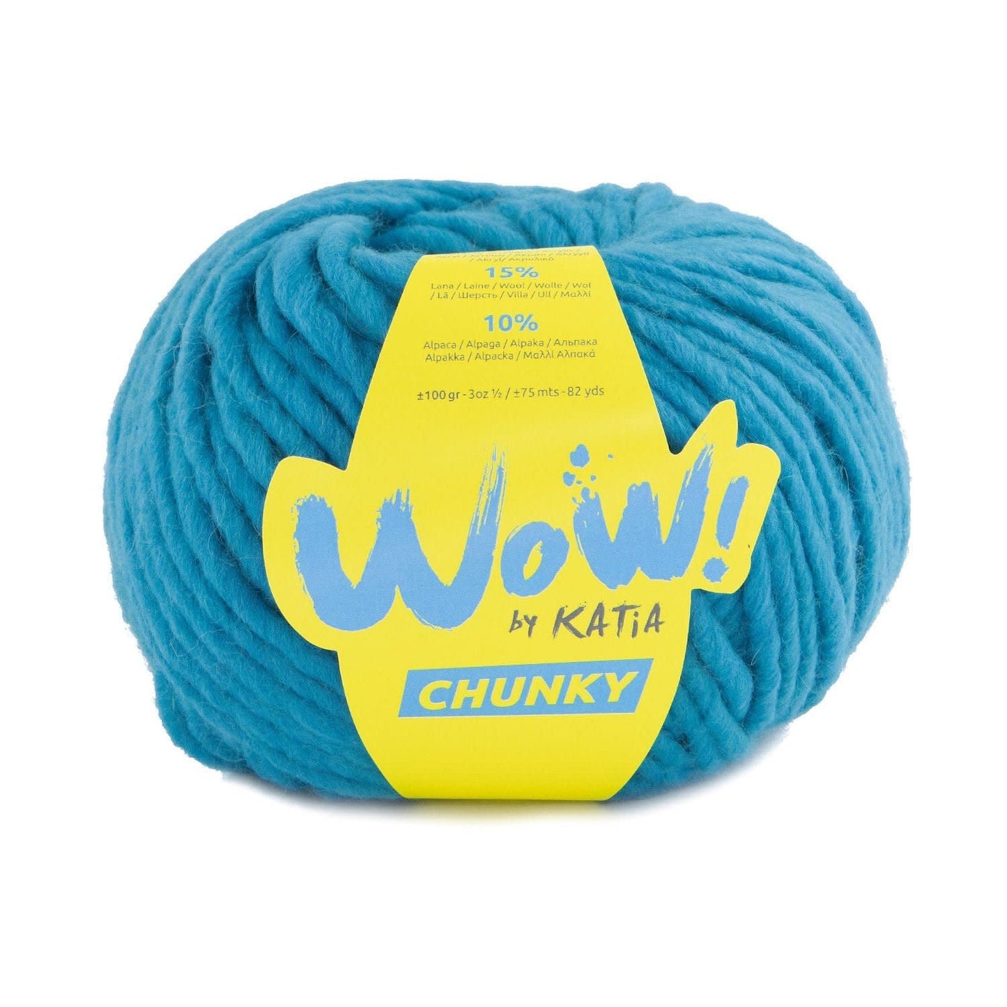 Katia WOW Chunky breigaren in turquoise - 75% wol, 15% wol, 10% alpaca
