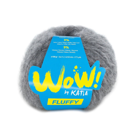 Katia WOW Fluffy breigaren donker grijs - perfect voor truien