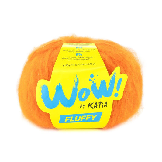 Katia WOW Fluffy breigaren oranje - perfect voor truien