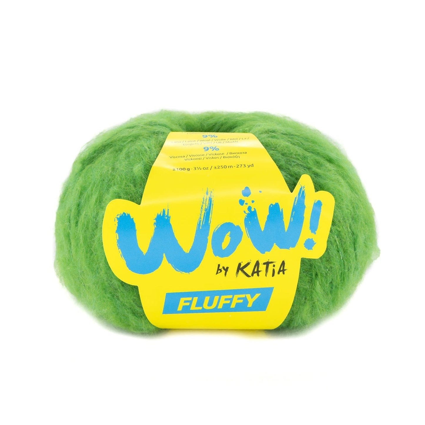 Katia WOW Fluffy breigaren groen - ideaal voor accessoires