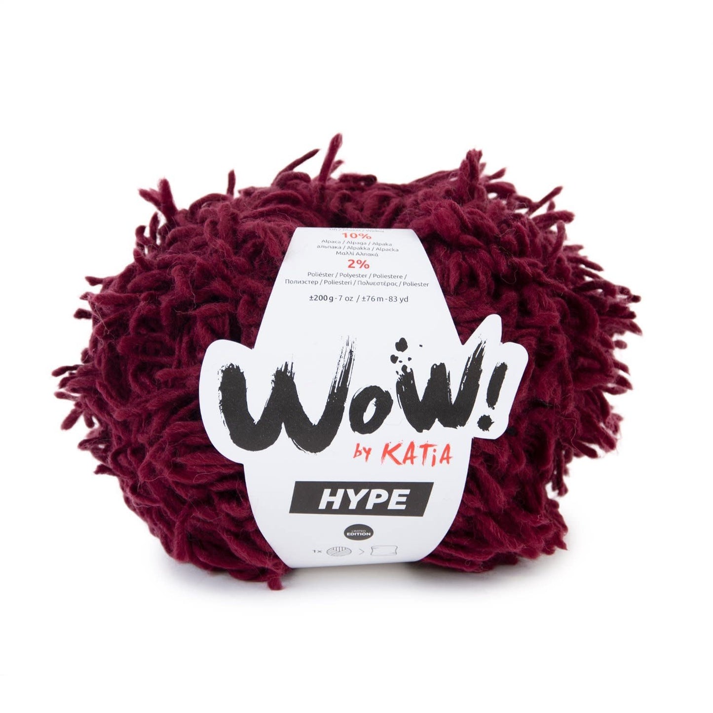 Katia WOW! Hype breigaren in Wijn rood - klassieke tint voor diverse projecten