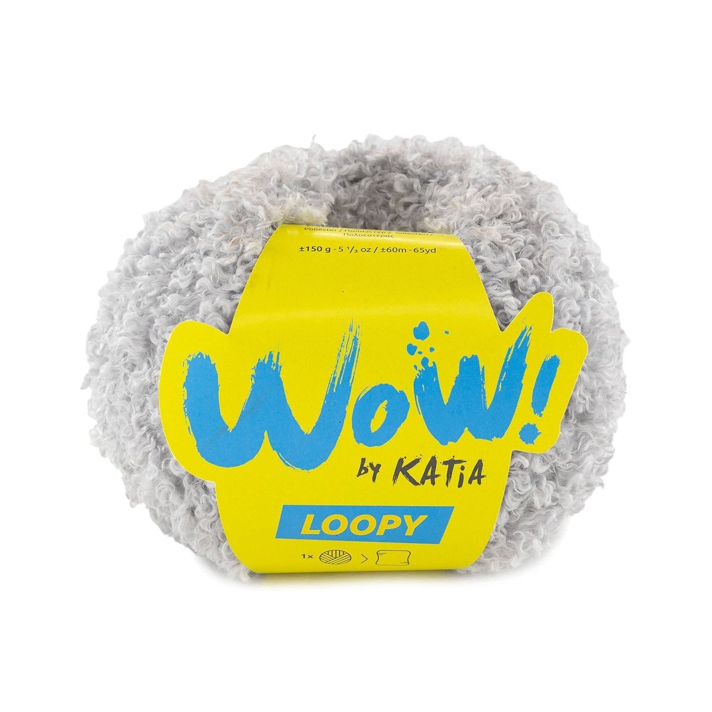 Katia WOW Loopy breigaren licht grijs - verzorgd garen voor breiwerk