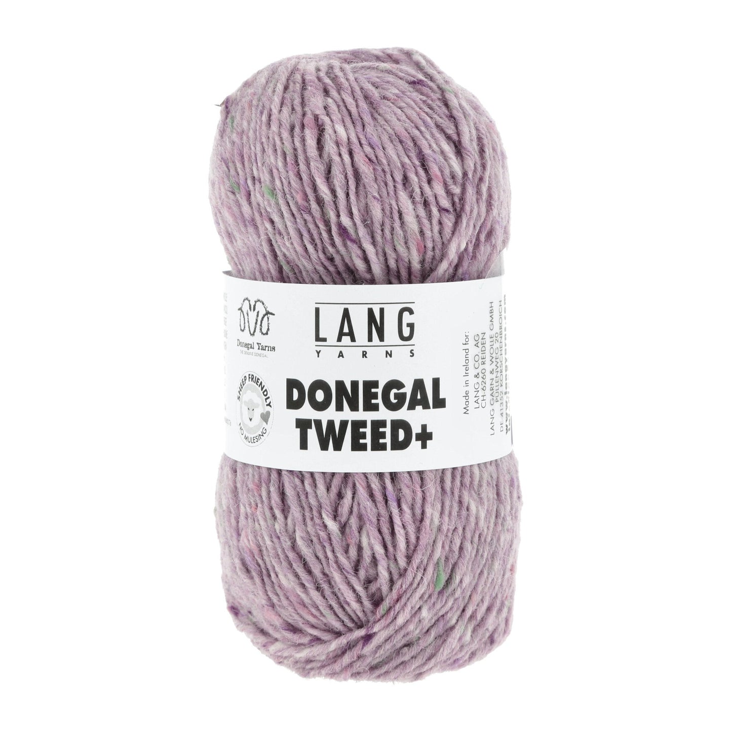 Donegal Tweed + wolgaren in oudroze - zachte draad na wassen