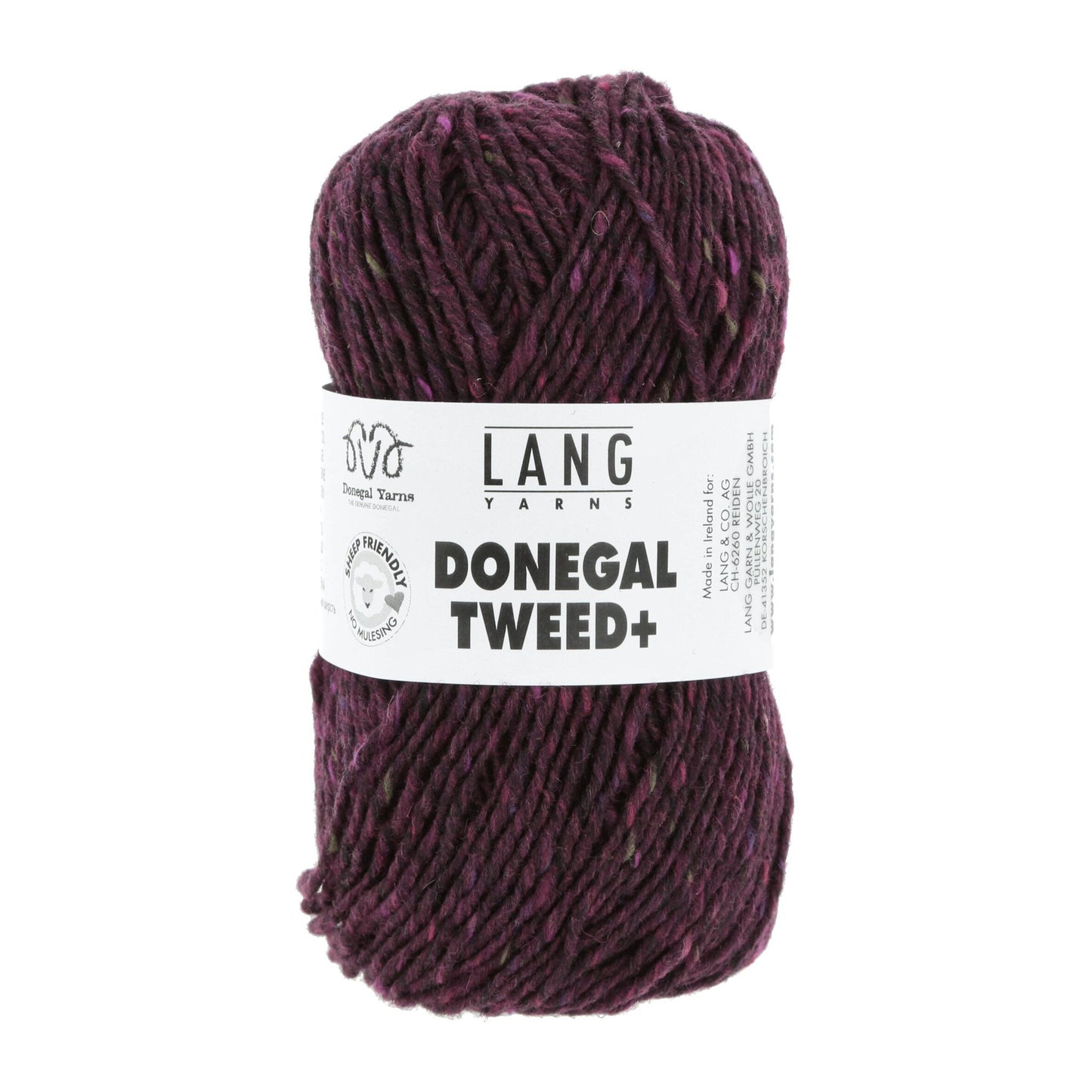Donegal Tweed + wolgaren in bessen - geschikt voor wassen bij 30°