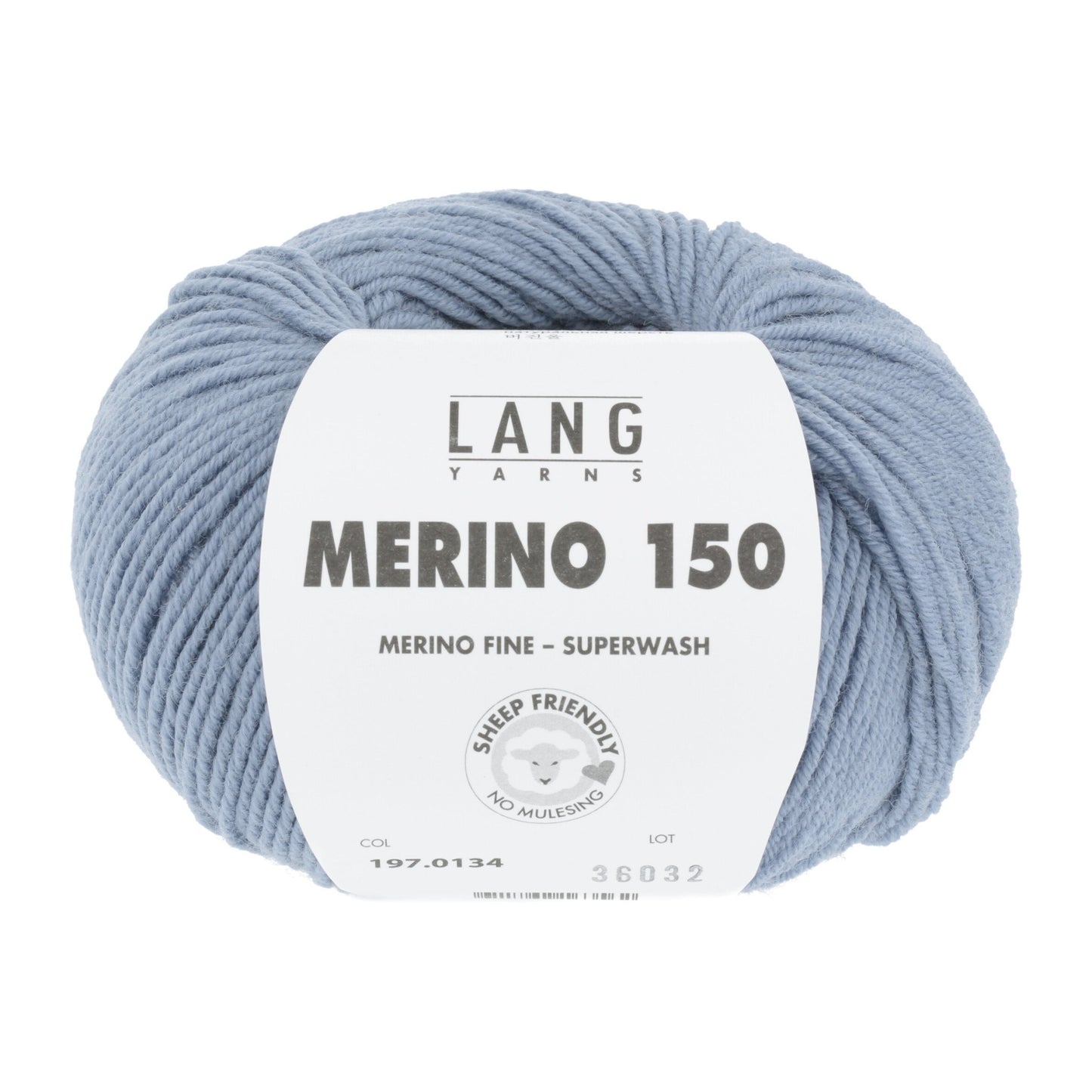 LANG YARNS Merino 150 in jeans - duurzaam merinowol garen voor breien en haken