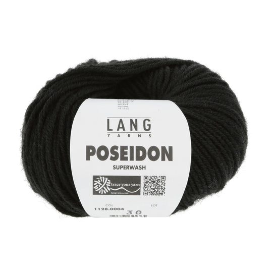 Lang Yarns Poseidon breigaren zwart - veelzijdig garen voor breien en haken