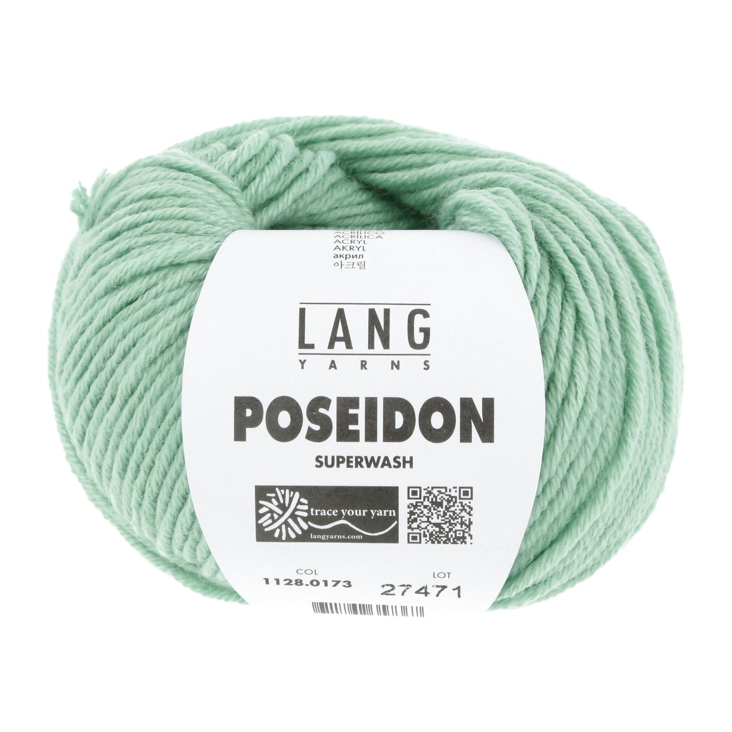 Lang Yarns Poseidon haakgaren licht jade - stevig garen voor winterkleding