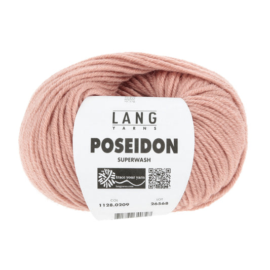 Lang Yarns Poseidon breigaren poeder roze - ideaal voor gehaakte dekens en kleding