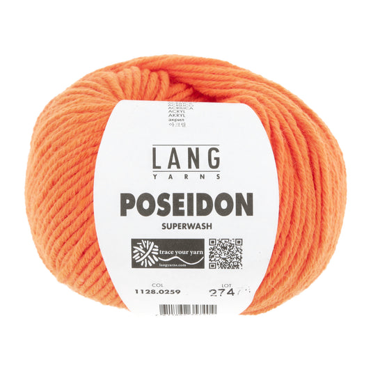 Lang Yarns Poseidon breigaren neon oranje - duurzaam garen voor breien en haken