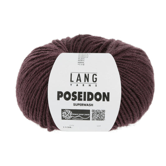 Lang Yarns Poseidon breigaren aubergine - ideaal voor gehaakte dekens en kleding
