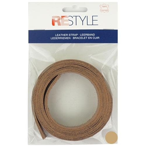 Restyle Leerband 120x3cm in natuurlijk - stevige band voor tassen en accessoires