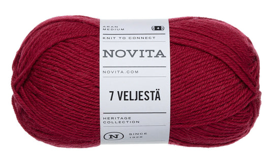 Novita 7 Brothers/7 Veljesta in cranberry – Veelzijdige 8-draads sokkenwol
