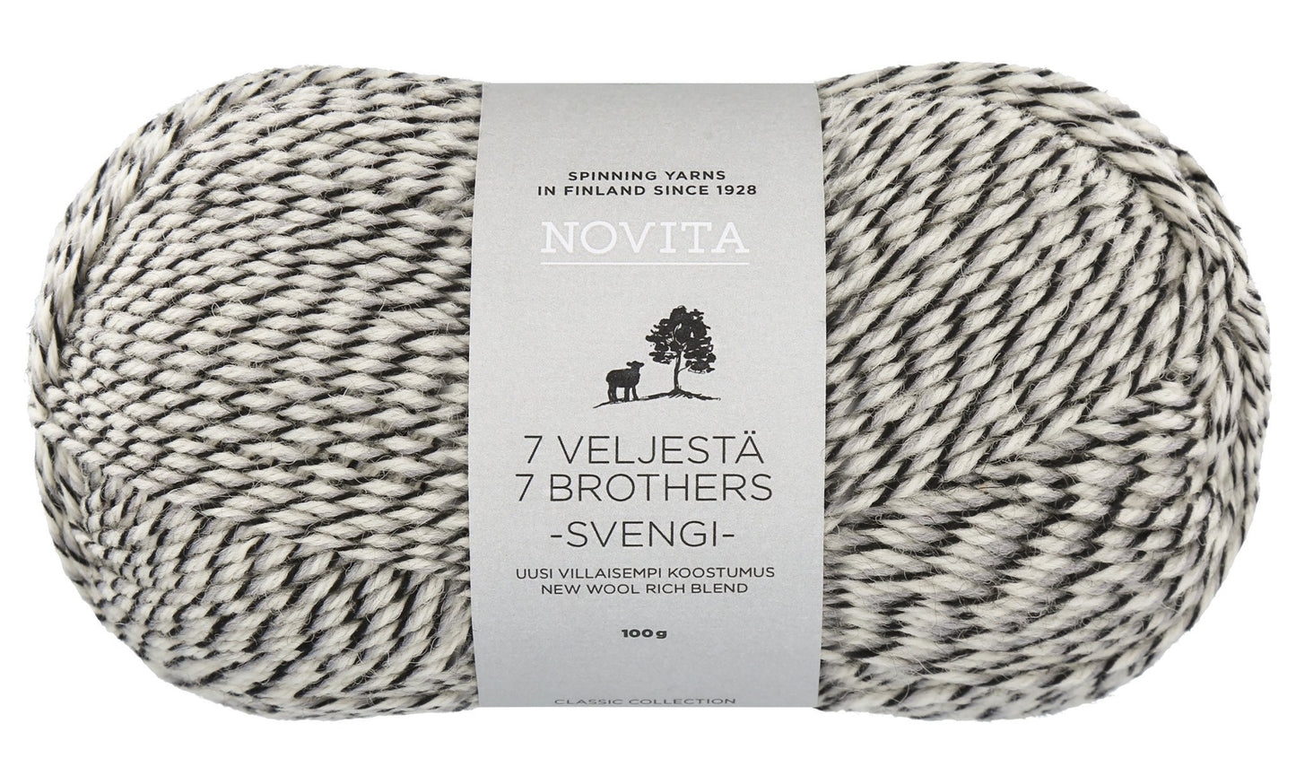 Novita Yarn 7 Brothers Svengi in liquorice – 80% wol, 20% polyamide voor sokken en kleding