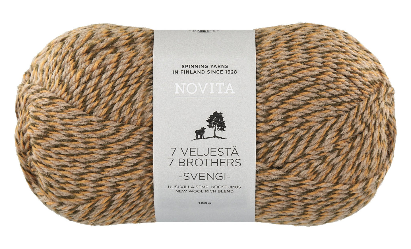 Novita Yarn 7 Brothers Svengi in toffee – 80% wol, 20% polyamide voor sokken en kleding