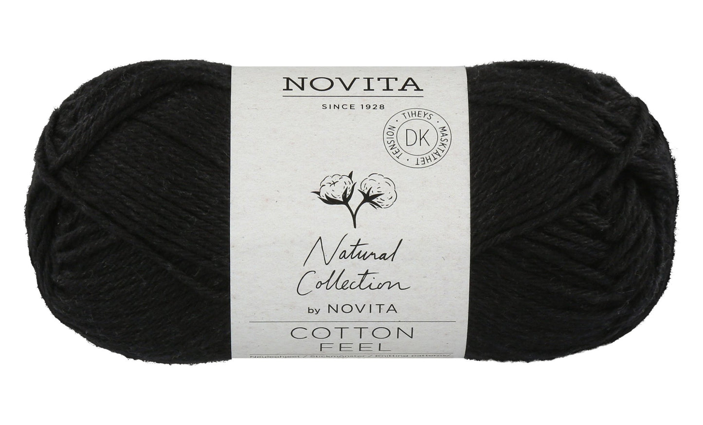 Novita Cotton Feel breigaren in Black – hoogwaardig katoengaren voor stijlvolle creaties