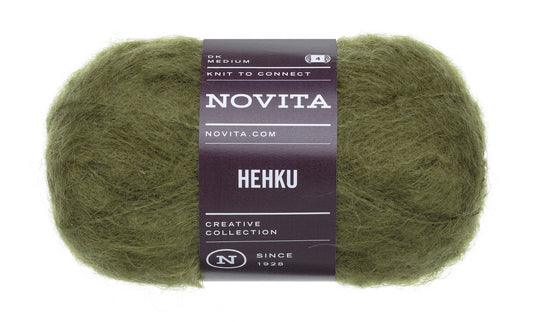 Novita Hehku Mohair breigaren in moss - luxe textuur voor warme stukken