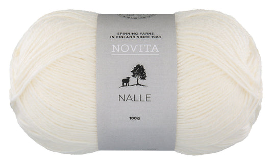 Novita Nalle sokkengaren in wit - 80% wol, 20% polyamide voor duurzame sokken