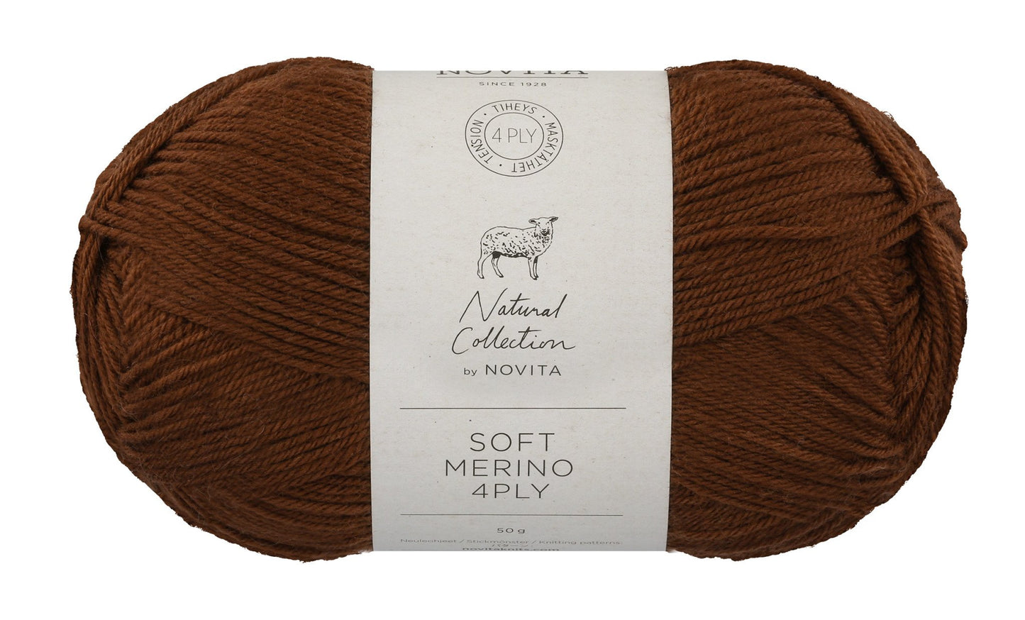 Novita Soft Merino 4-ply in cola - duurzaam en mulesing free garen