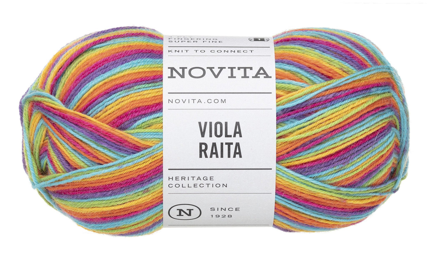 Novita Viola Raita sokkengaren in Rainbow - 400 meter per 100 gram