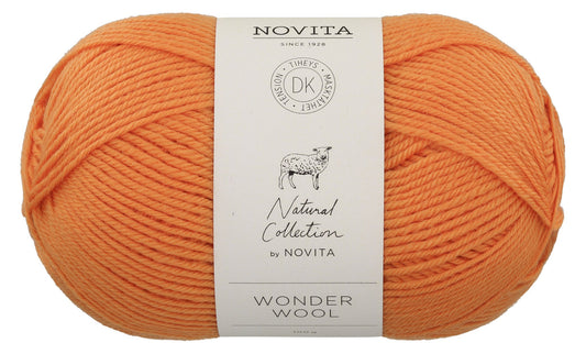 Novita Wonder Wool DK in Orange 100gr. - Zacht en duurzaam 100% wolgaren voor breien en haken