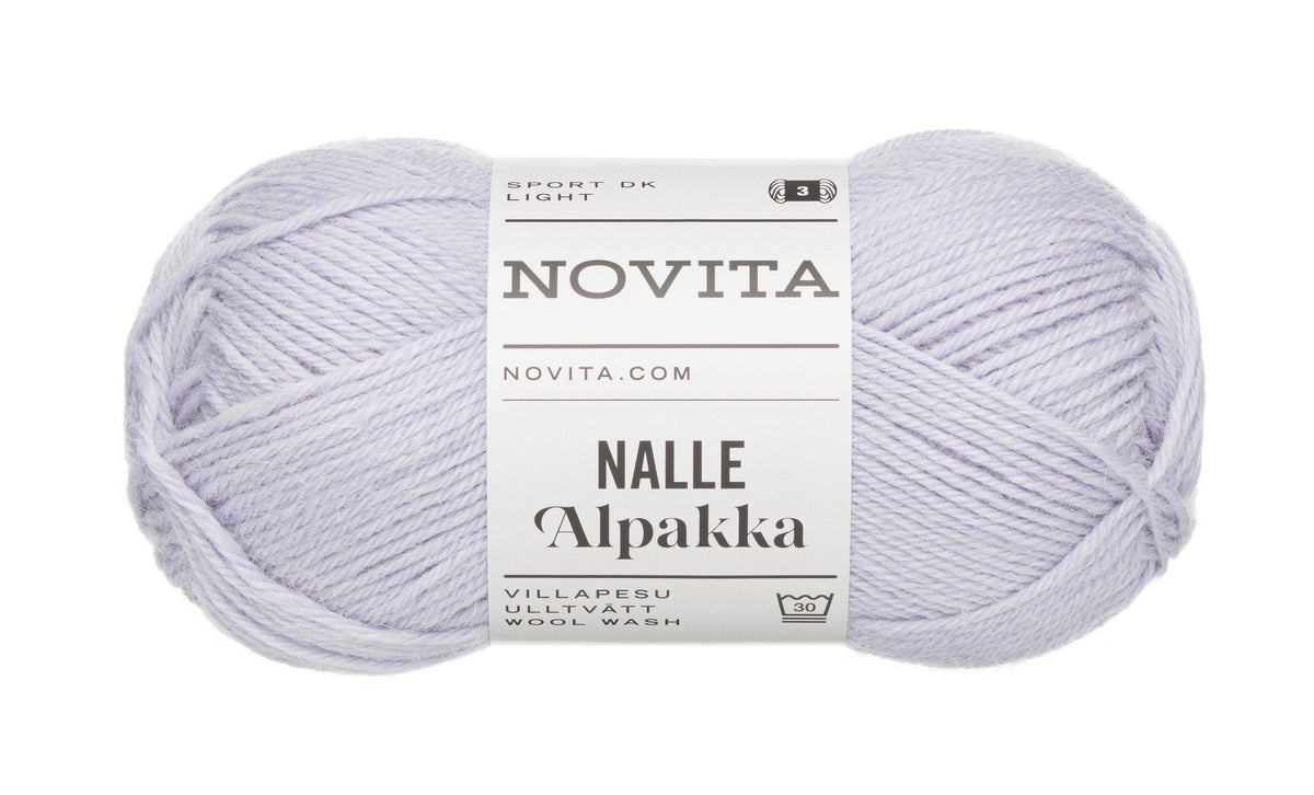 Kerstdeken KAL garenpakket Pohjantähti: Novita Nalle Alpakka kleur 708 light lavender