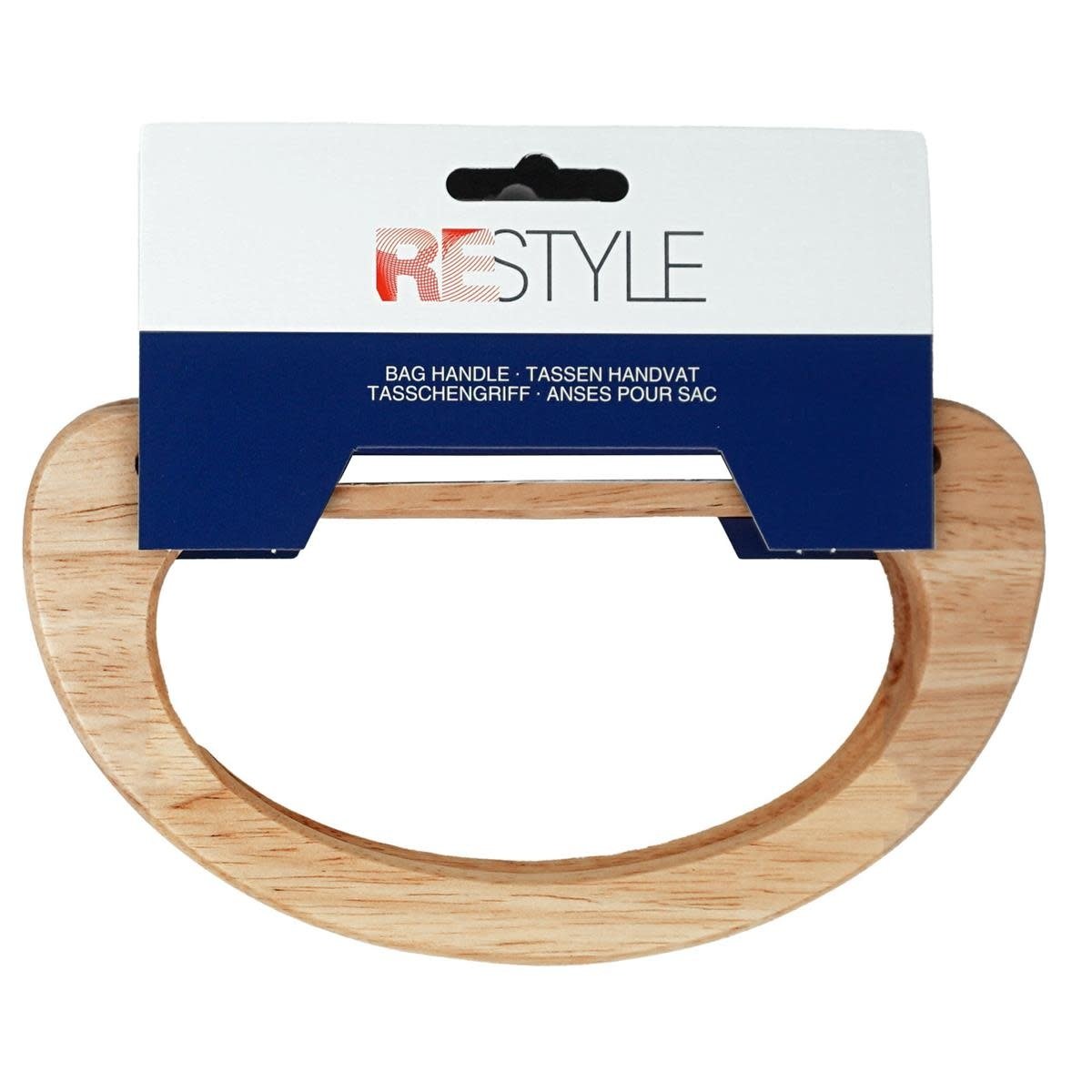 Houten tashandvat Restyle in natuurlijk hout – stevig en stijlvol voor handgemaakte tassen
