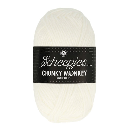 Scheepjes Chunky Monkey breigaren in wit - dikke acrylbreigaren voor warme projecten