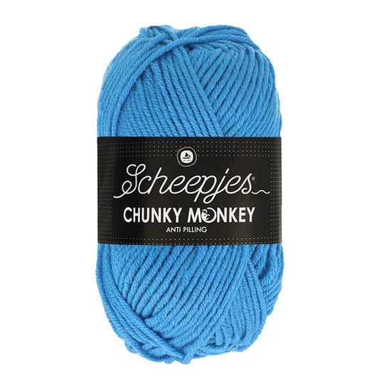 Scheepjes Chunky Monkey breigaren in cornflower blue - dikke acrylbreigaren voor warme projecten