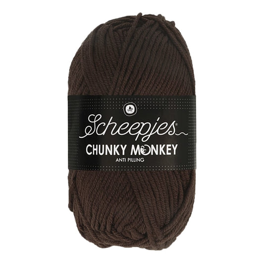 Scheepjes Chunky Monkey breigaren in chocolate - dikke acrylbreigaren voor warme projecten
