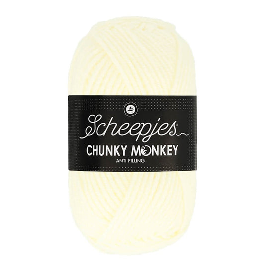 Scheepjes Chunky Monkey breigaren in cream - dikke acrylbreigaren voor warme projecten