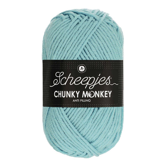 Scheepjes Chunky Monkey breigaren in powder blue - dikke acrylbreigaren voor warme projecten