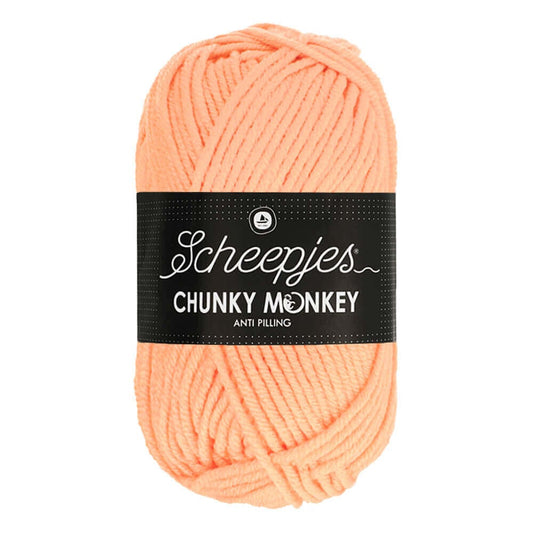 Scheepjes Chunky Monkey breigaren in peach - dikke acrylbreigaren voor warme projecten