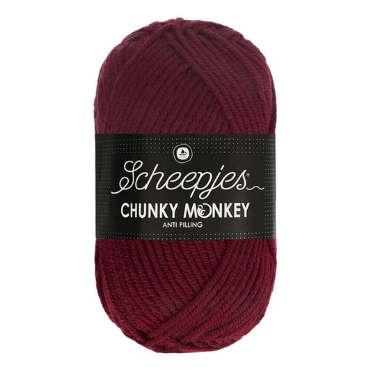 Scheepjes Chunky Monkey breigaren in maroon - dikke acrylbreigaren voor warme projecten