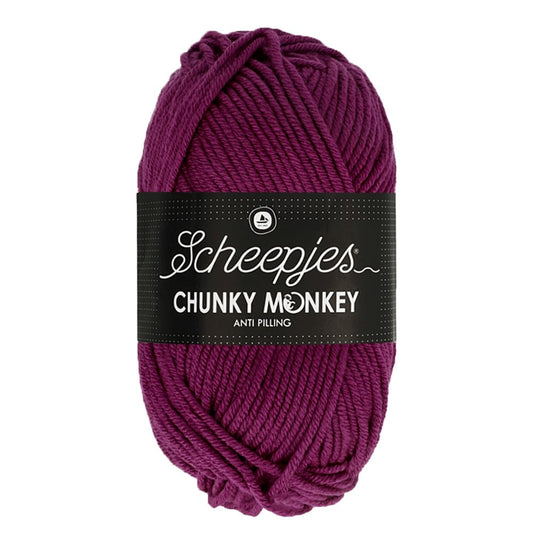 Scheepjes Chunky Monkey breigaren in cerise - dikke acrylbreigaren voor warme projecten