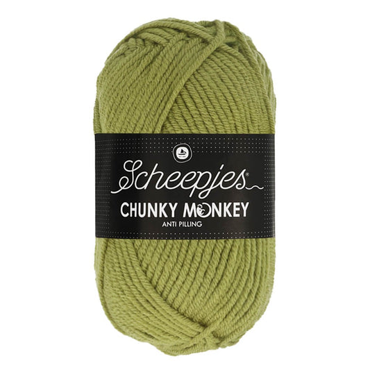 Scheepjes Chunky Monkey breigaren in sage - dikke acrylbreigaren voor warme projecten