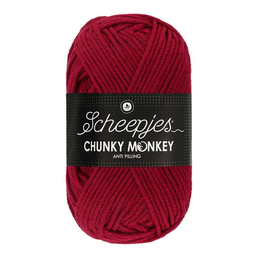 Scheepjes Chunky Monkey breigaren in garnet - dikke acrylbreigaren voor warme projecten