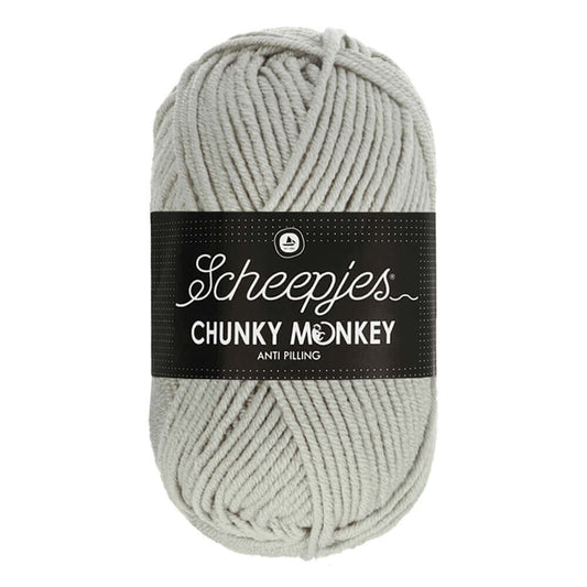 Scheepjes Chunky Monkey breigaren in pale grey - dikke acrylbreigaren voor warme projecten