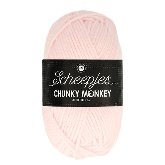 Scheepjes Chunky Monkey breigaren in baby pink - dikke acrylbreigaren voor warme projecten