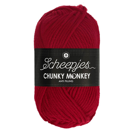 Scheepjes Chunky Monkey breigaren in cardinal - dikke acrylbreigaren voor warme projecten